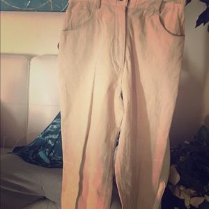 Beige suede leather pants  New with tags.